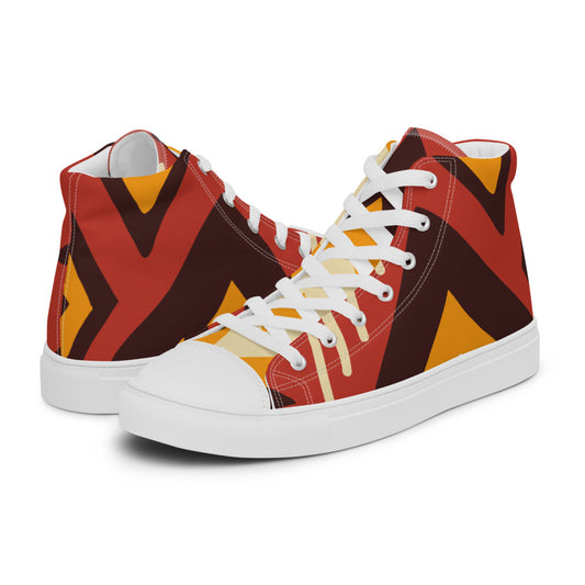 African pattern 7 Women’s high top canvas shoes