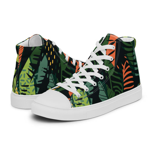 Nature motif 4 Women’s high top canvas shoes