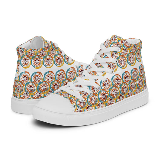 African motif 3 Women’s high top canvas shoes