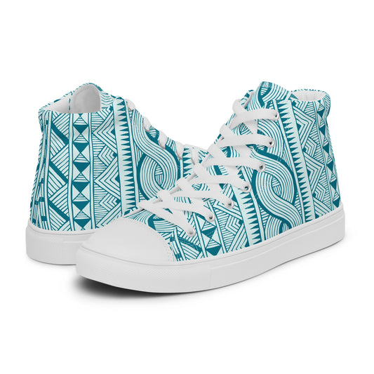 African Print 3 Women’s high top canvas shoes